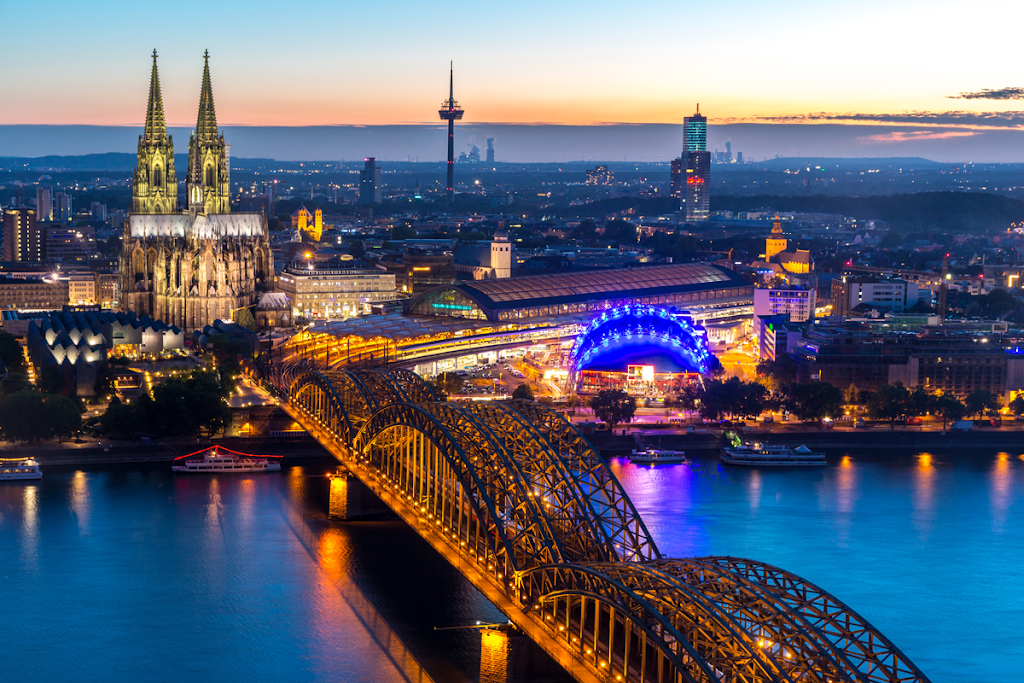 Visiting Cathedral in Cologne city by River Rhine