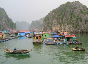 Visiting the floating villages in Cat Ba Island Vietnam