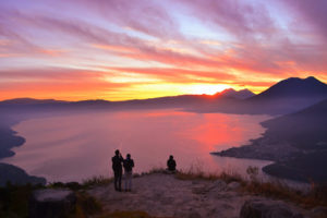 sunrise hike to Indian Nose nearby the Lake Atitlan