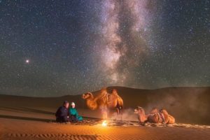 night camping in Gobi desert