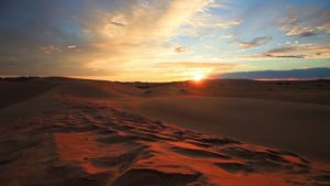 sunset in gobi desert