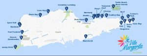 Map of the best beaches in St Croix 