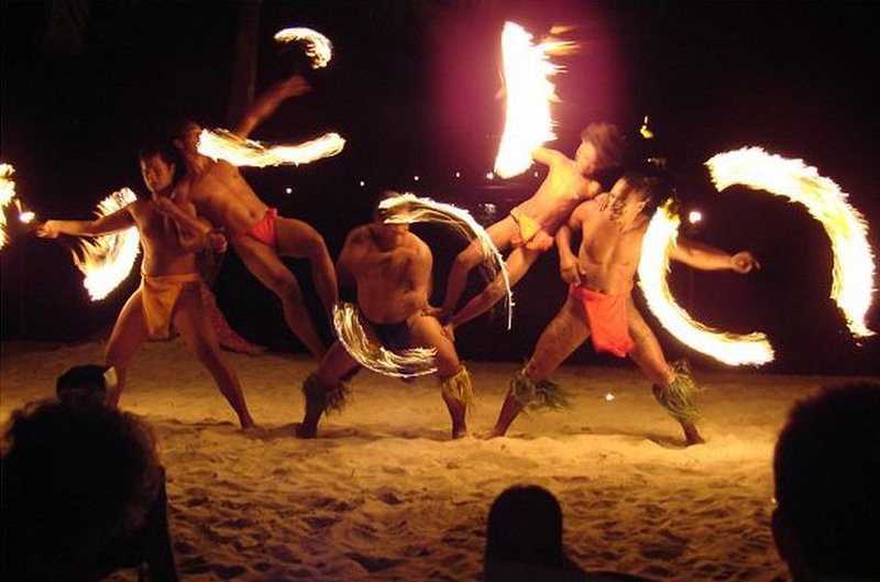 Polynesian Fire Dancers Bora Bora