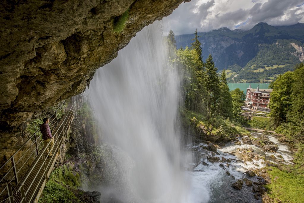 Giessbach Waterfall in Interlaken in Switzerland
