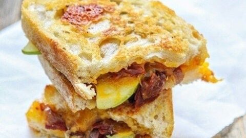 Camping Food Ideas Apple Bacon Cheddar with Grilled Cheese