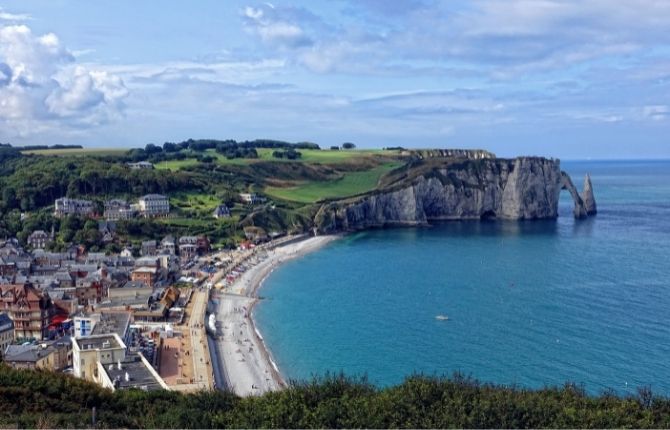 Beaches in France Etretat, Normandy