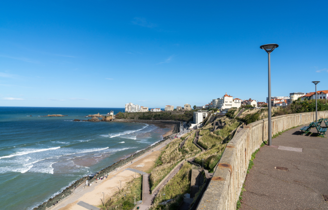 Beaches in France La Côte des Basques, Biarritz