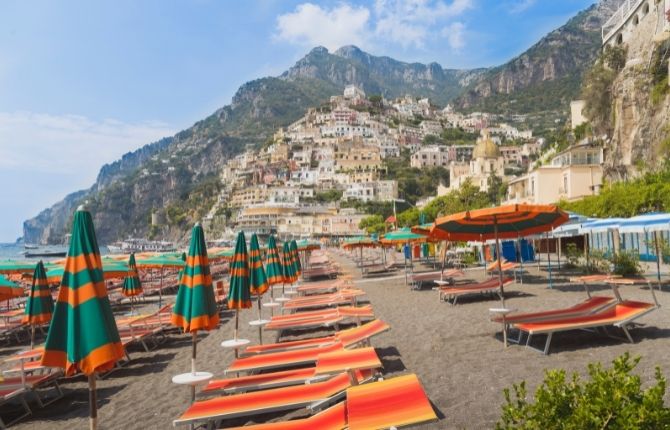 Beaches in Italy Positano Spiaggia