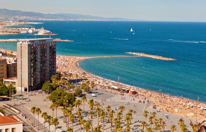 Beaches in Barcelona Barceloneta Beach