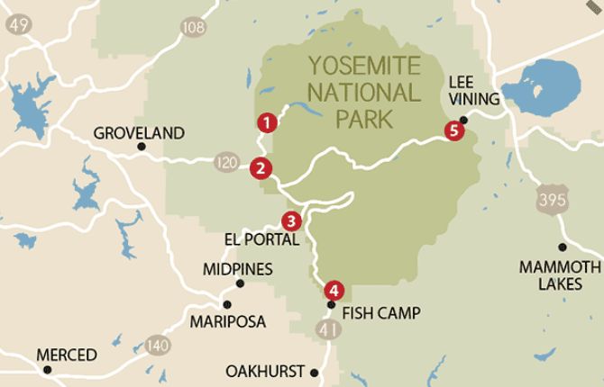 Entrances to Yosemite National Park