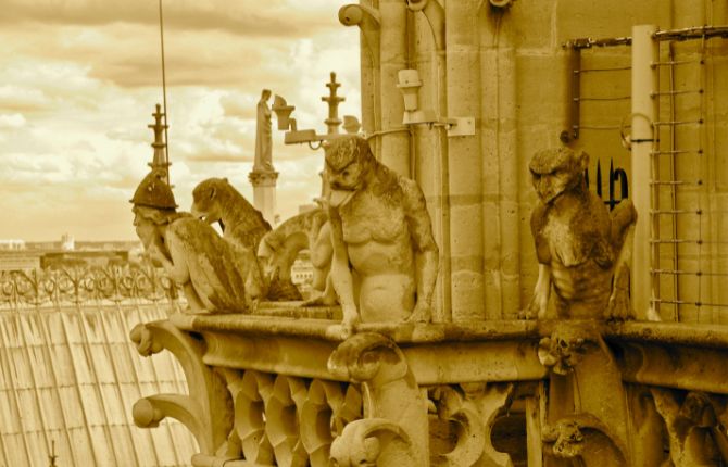 Gargoyles in Cathédrale Notre-Dame de Paris