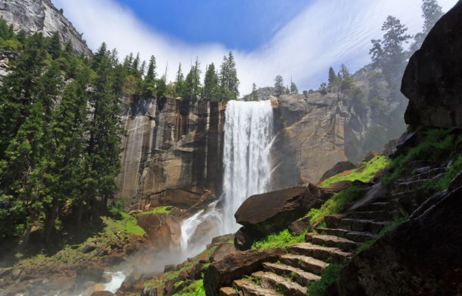 Mist Trail to Nevada Fall and Vernal Fall